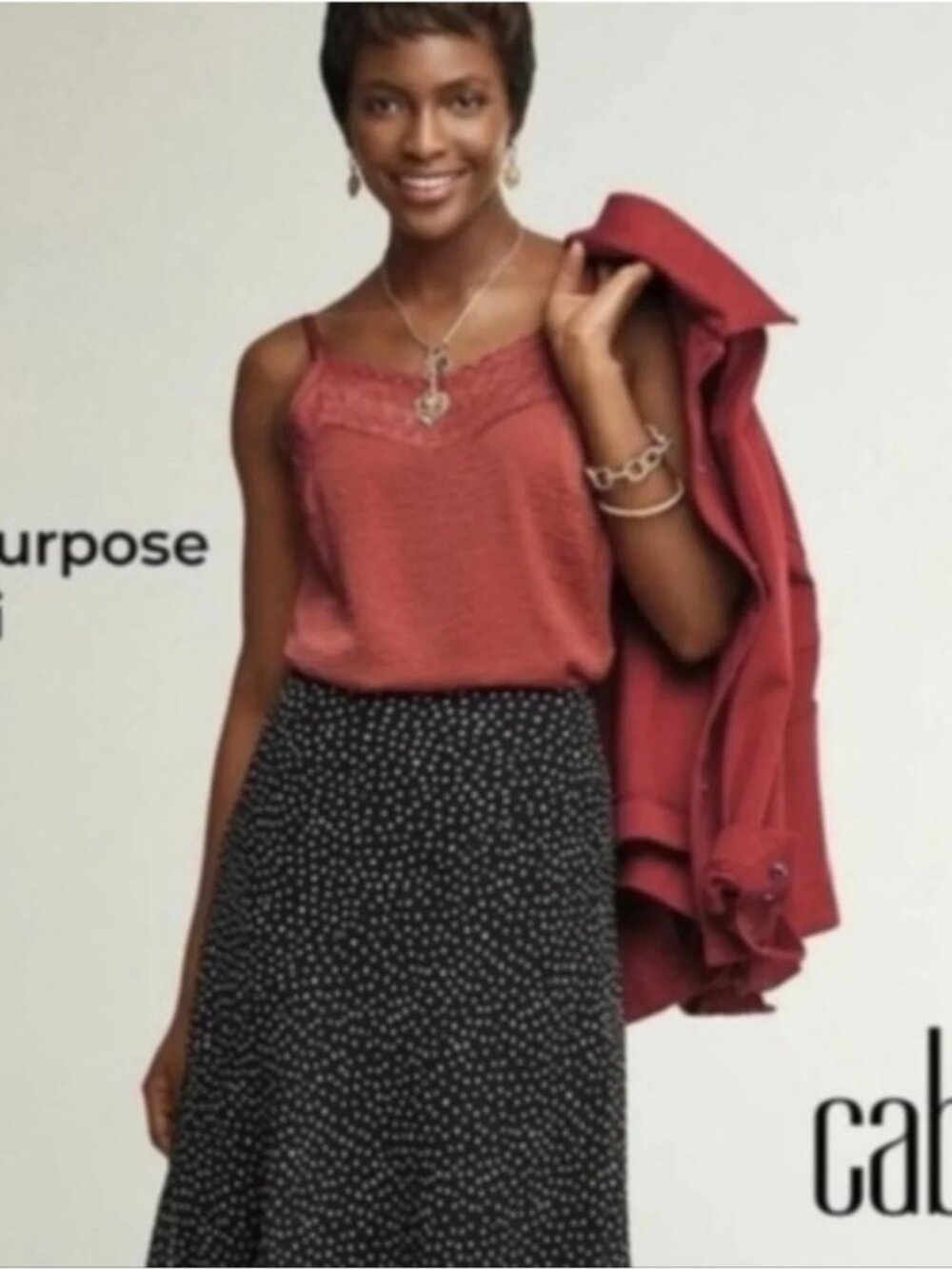 CABI All Purpose Cami Lace Trimmed in Mulberry Sz M #3976 NWOT